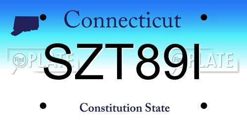 SZT89I Connecticut License Plate