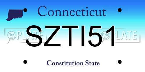 SZTI51 Connecticut License Plate