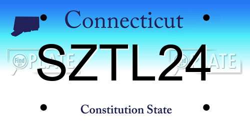 SZTL24 Connecticut License Plate