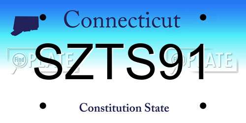 SZTS91 Connecticut License Plate
