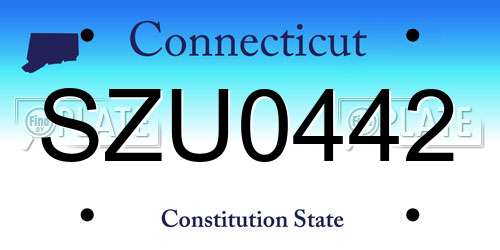 SZU0442 Connecticut License Plate