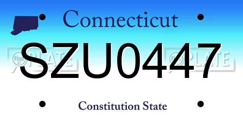 SZU0447 Connecticut License Plate