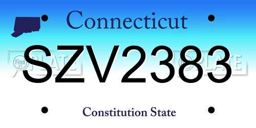 SZV2383 Connecticut License Plate