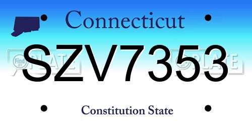 SZV7353 Connecticut License Plate