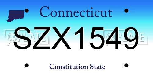 SZX1549 Connecticut License Plate
