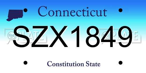 SZX1849 Connecticut License Plate