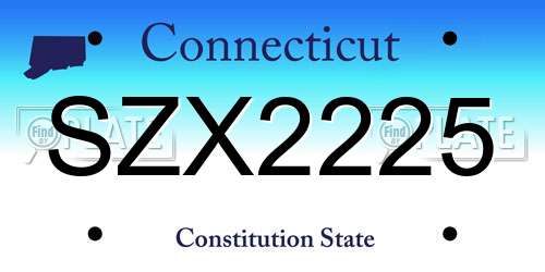 SZX2225 Connecticut License Plate