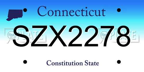 SZX2278 Connecticut License Plate