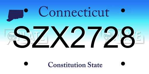 SZX2728 Connecticut License Plate