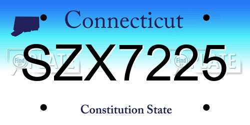 SZX7225 Connecticut License Plate