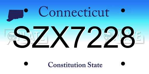 SZX7228 Connecticut License Plate