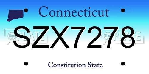 SZX7278 Connecticut License Plate