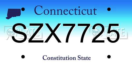 SZX7725 Connecticut License Plate