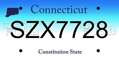 SZX7728 Connecticut License Plate