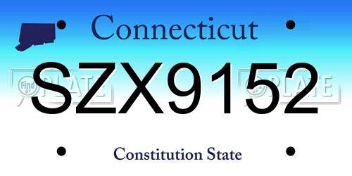 SZX9152 Connecticut License Plate