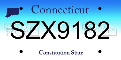 SZX9182 Connecticut License Plate