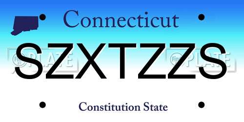 SZXTZZS Connecticut License Plate