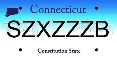 SZXZZZB Connecticut License Plate