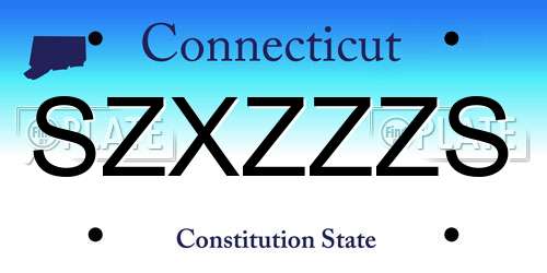 SZXZZZS Connecticut License Plate