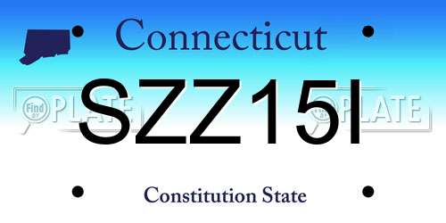 SZZ15I Connecticut License Plate