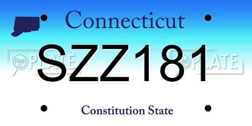 SZZ181 Connecticut License Plate