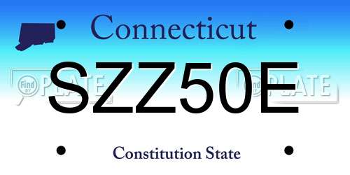 SZZ50E Connecticut License Plate