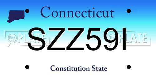 SZZ59I Connecticut License Plate