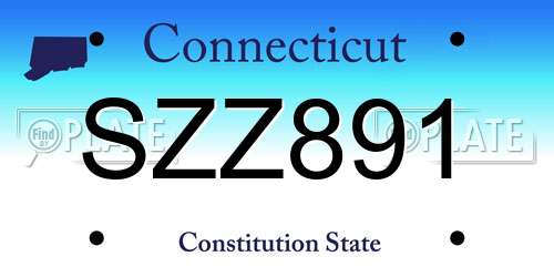 SZZ891 Connecticut License Plate