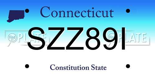 SZZ89I Connecticut License Plate