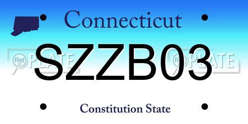 SZZB03 Connecticut License Plate