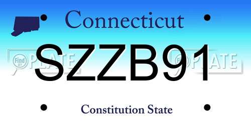 SZZB91 Connecticut License Plate