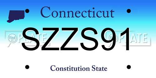 SZZS91 Connecticut License Plate