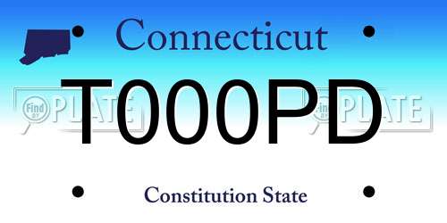 T000PD Connecticut License Plate