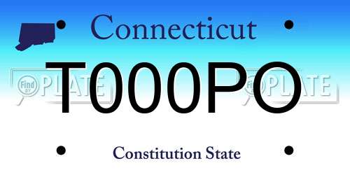 T000PO Connecticut License Plate