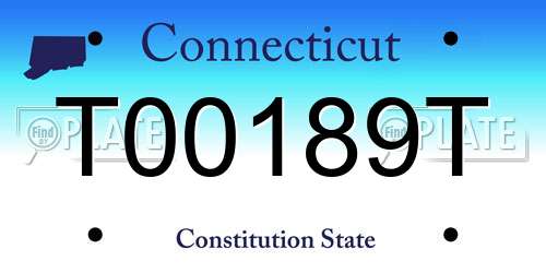 T00189T Connecticut License Plate