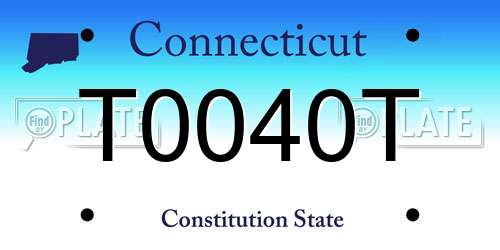 T0040T Connecticut License Plate