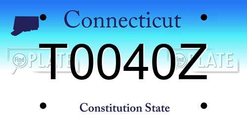 T0040Z Connecticut License Plate
