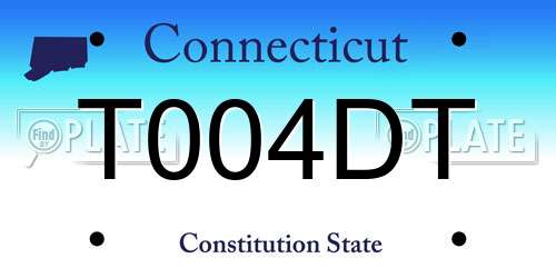 T004DT Connecticut License Plate