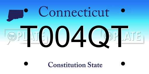 T004QT Connecticut License Plate