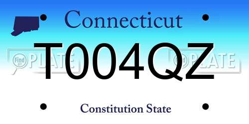 T004QZ Connecticut License Plate
