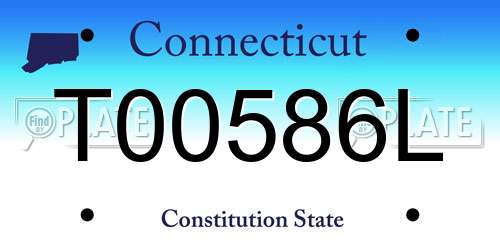 T00586L Connecticut License Plate