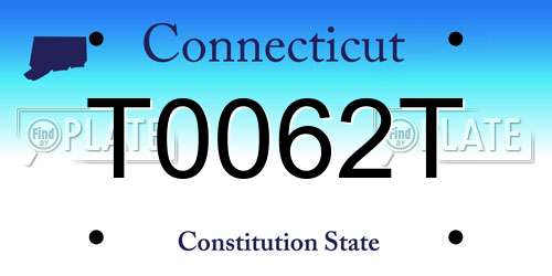 T0062T Connecticut License Plate