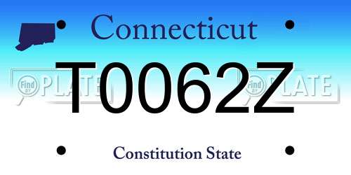 T0062Z Connecticut License Plate