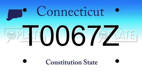 T0067Z Connecticut License Plate