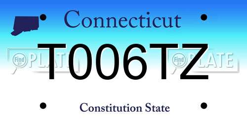 T006TZ Connecticut License Plate