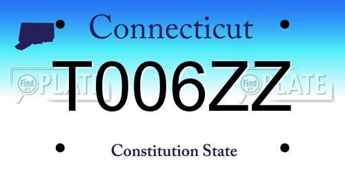 T006ZZ Connecticut License Plate