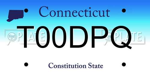 T00DPQ Connecticut License Plate