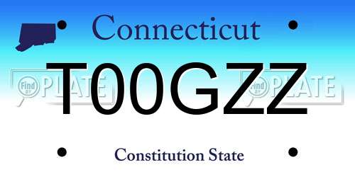 T00GZZ Connecticut License Plate