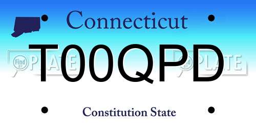 T00QPD Connecticut License Plate