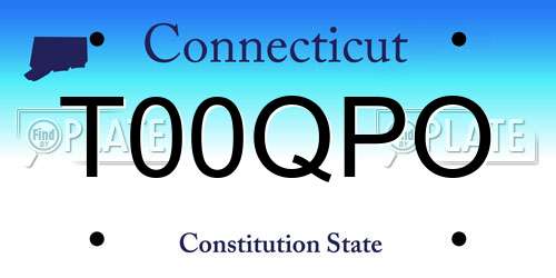 T00QPO Connecticut License Plate